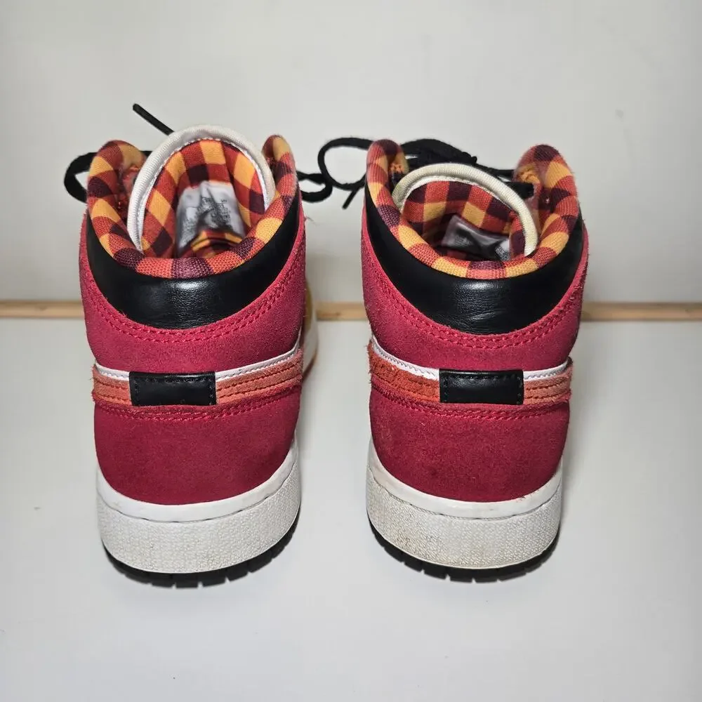 Nike Air Jordan‎ 1 Mid SE (GS) Sneakers Youth Paprika Cinnabar Black Size 4Y